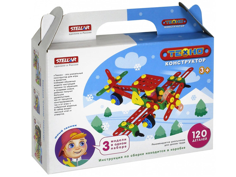 Донецк игрушка оптом Конструктор "Техно" 120 дет. "Самолет"