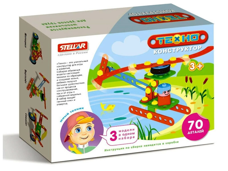Донецк игрушка оптом Конструктор "Техно" 70 дет. "Вертолет"