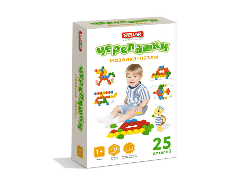 Донецк игрушка оптом Мозаика-пазлы "Черепашки" (40мм/25 деталей)