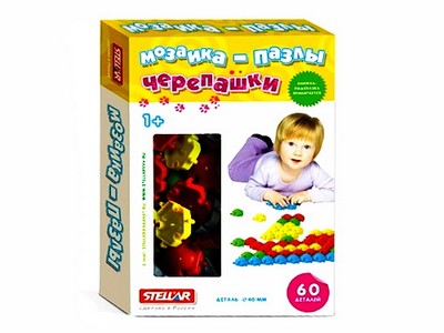 Донецк игрушка оптом Мозаика-пазлы "Черепашки" (40мм/60 деталей)