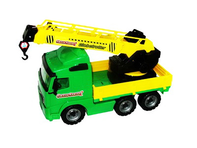 Донецк игрушка оптом Автомобиль-кран "Volvo"с поворотной платформой в сеточке
