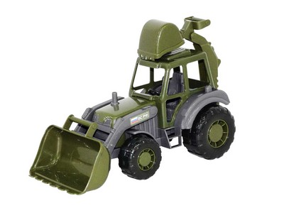 Донецк игрушка оптом Трактор-экскаватор военный "Мастер"